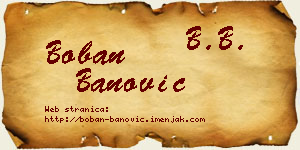 Boban Banović vizit kartica